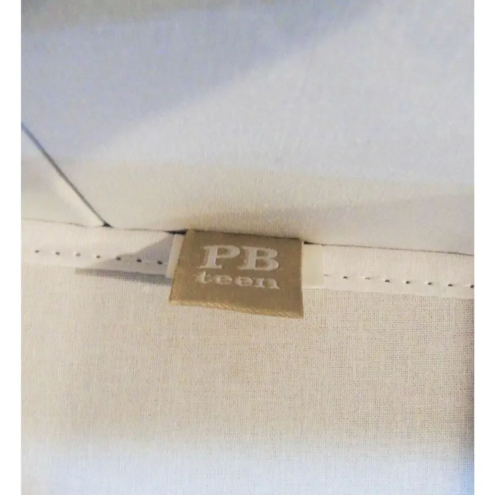 New Pottery Barn Canvas Storage Bin & Lid Blue 13x7x6